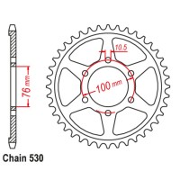 Supersprox Stealth Rear Sprocket Black 11S-476-45BK (530)