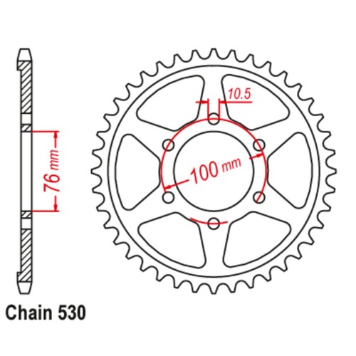 Supersprox Stealth Rear Sprocket Black 11S-476-45BK (530)