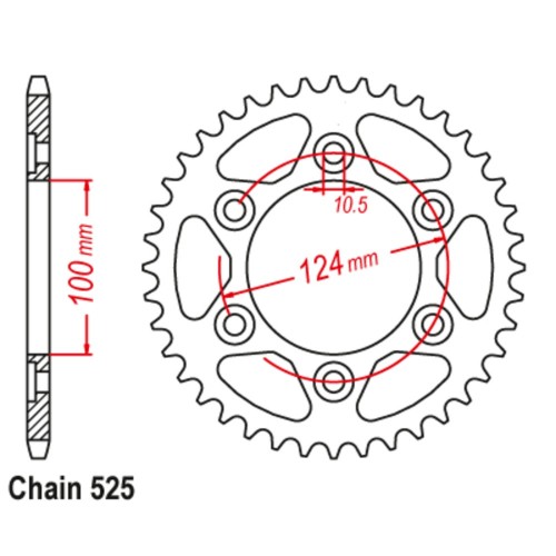 Supersprox Rear Sprocket Steel 11-745-xx (525)