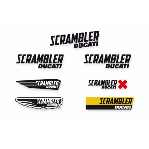 Ducati Scrambler Multi Logo Sticker Set