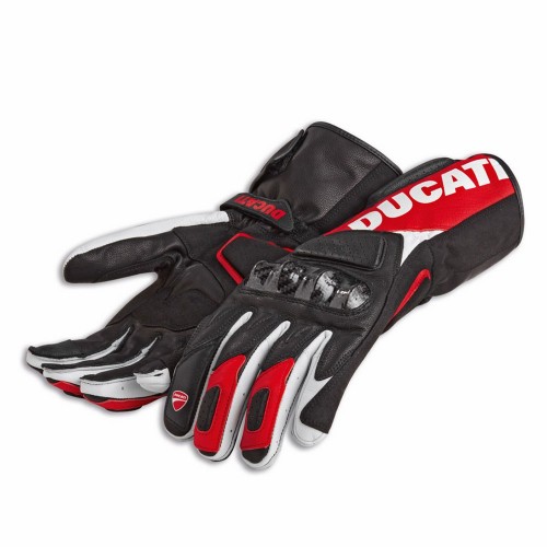Ducati Performance C3 Leather Gloves Red/White/Black