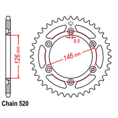 RK Rear Steel Sprocket (520)