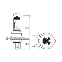 Bulb - Halogen -  12V 35/35W H4 P43T-38