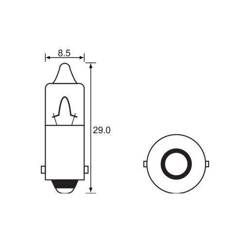 Bulb - Indicator Mini Clear - 12V 23W BA15S