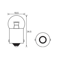 Bulb - Indicator -  12V 10W BA15S A1945