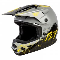 Fly Kinetic Youth Helmet Drip Grey/Black/Yellow