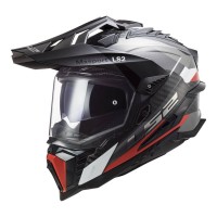 LS2 MX701 Explorer Helmet Carbon Frontier Titanium/Red