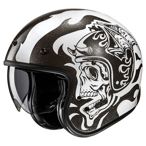 HJC V31 Helmet Flame MC-5 - Black/White
