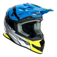 Nitro MX700 Recoil Black/Light Blue/Silver/Fluro Yellow Helmet