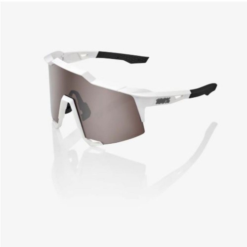 100% Speedcraft Matte White - Hiper Silver Mirror Lens
