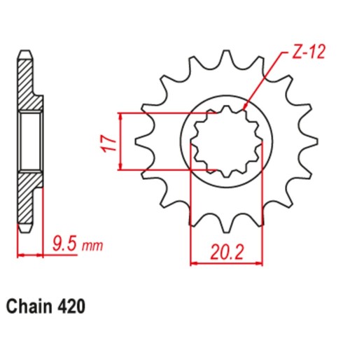 Supersprox Front Sprocket 10-KT4-12 (420)