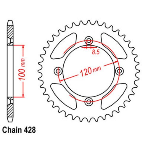 Supersprox Rear Sprocket (428)